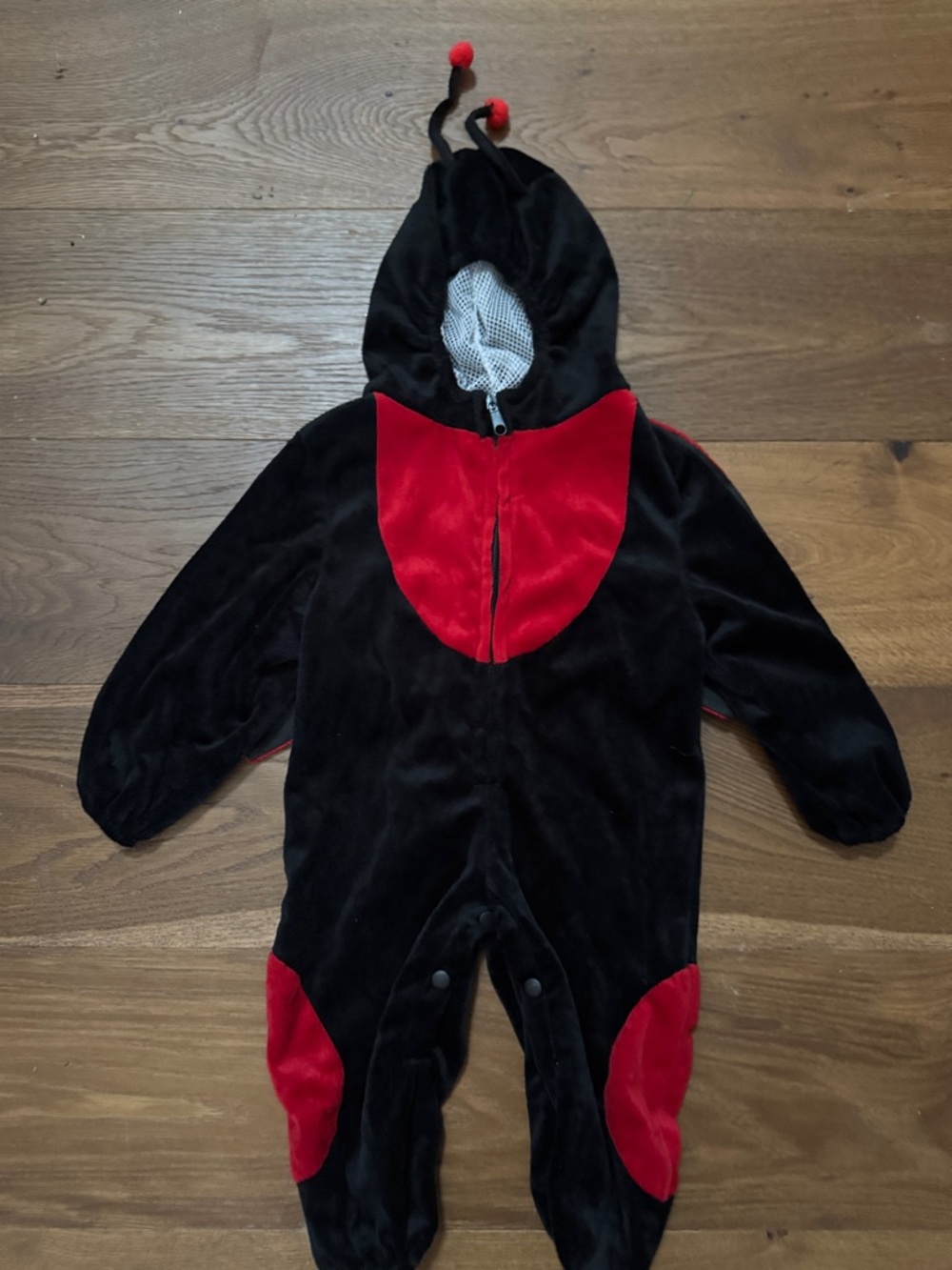 Black and Red Baby Bug Onesie Hooded Costume